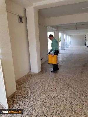 به منظور اقدامات پیشگیرانه از کرونا ویروس:
ضدعفونی کلیه فضاهای دانشگاه فرهنگیان پردیس فاطمه الزهرا(س) هرمزگان 
